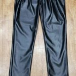 شلوار چرم کمردار راسته