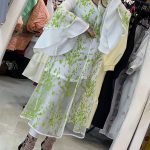 مانتو حریر گلدوزی سبز