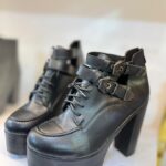 نیم بوت پاشنه دار چرم(29622)