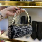 کیف نگینی دسته مرواریدی30450