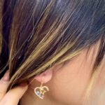 گوشواره قلبی نگینی