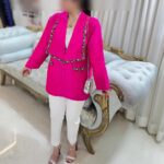 کت ژاکارد یقه نگینی34956