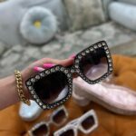 عینک گوچی مربع نگینی