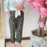 شلوار لینن طرح دار36975