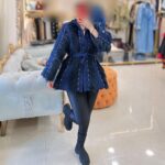 کاپشن پرچی مزونی سورمه ای40182