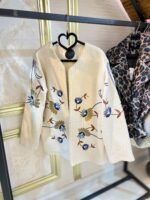 پالتو مزونی لبه مروارید گل آبی39799 - Image 4