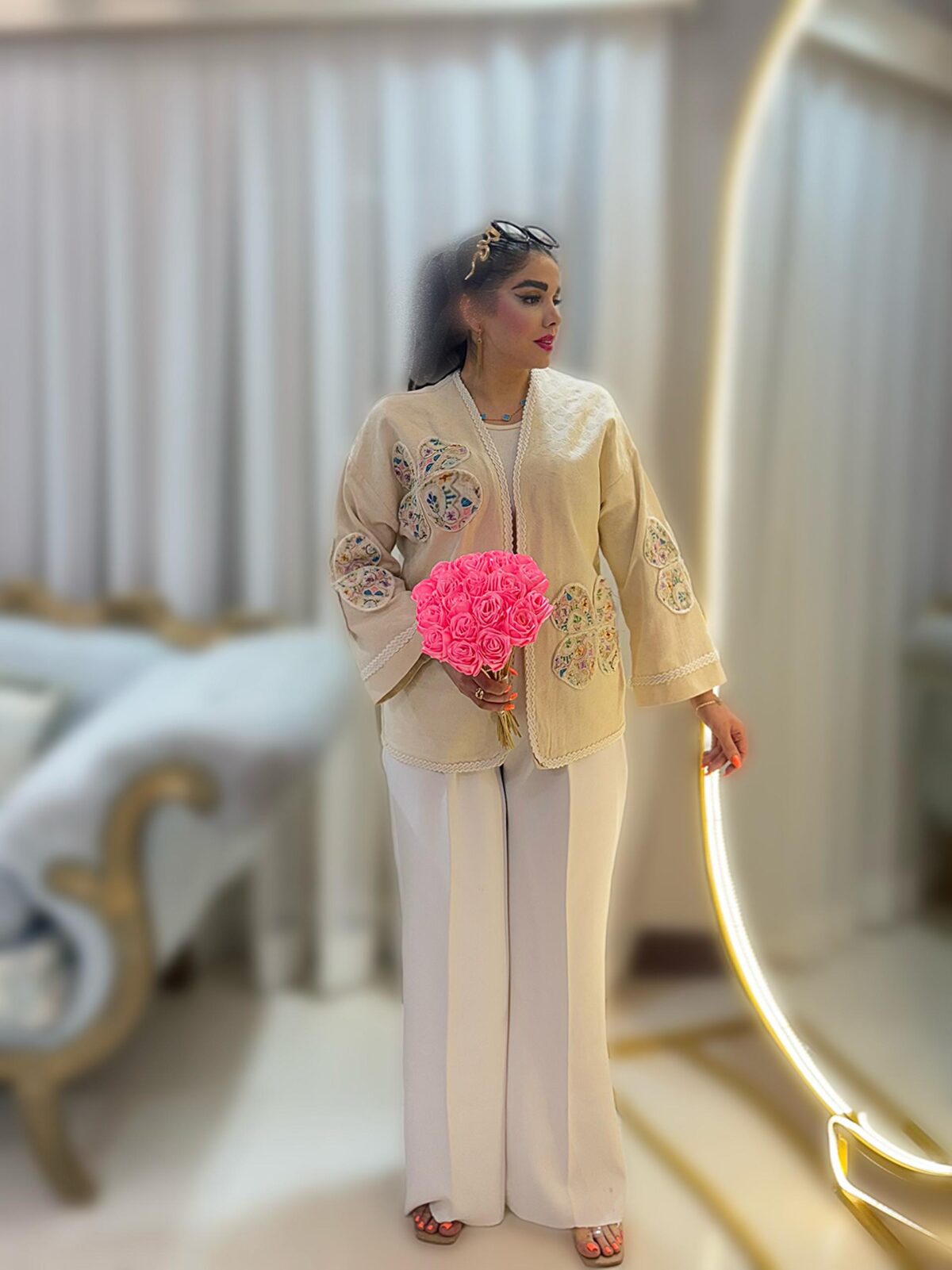 مانتو لینن گل42537 - Image 1