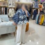 کت جین ترکیبی برگی