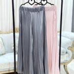 دامن شلواری پلیسه ساتن ترک(23237)