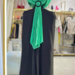 پیراهن مجلسی پلیسه سبز مشکی