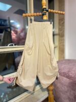 دامن شلواری لینن نسکافه ای
