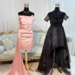 پیراهن ساتن امریکایی دنباله دار