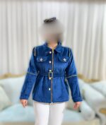 پالتو مخمل ابریشم آستین زیپ46391 - Image 2