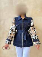 پالتو جین آستین پوست 31754 - Image 3