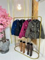 پالتو مخمل ابریشم آستین زیپ46391 - Image 8