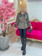 پالتو مخمل ابریشم آستین زیپ46391 - Image 2