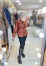 کت چرم سرشانه زیپ45832 - Image 5