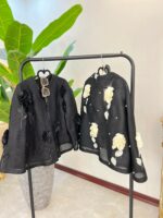 مانتو مزونی گلدار مرواریدی 97412 - Image 3